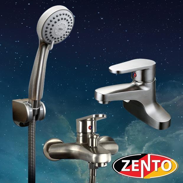 Cặp đôi sen tắm và vòi lavabo inox304 zento cb019