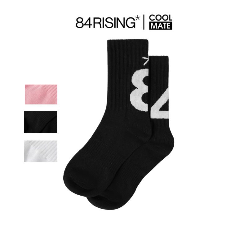 Tất cổ cao logo 84*, tất cổ dài cotton cao cấp - thương hiệu 84rising