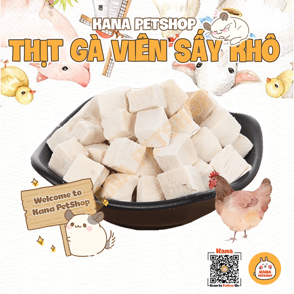 Gà sấy khô 🐹 freeship 🐹 gà viên sấy lạnh thức ăn dặm hamster nhím đồ ăn tiện lợi cho chó, mèo .....