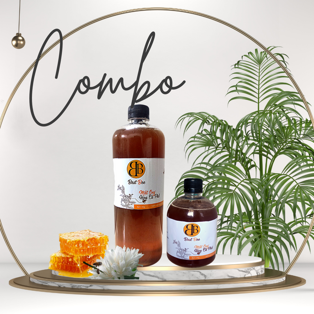 Combo Mật ong hoa cà phê thiên nhiên nguyên chất 100% (500ml & 1000ml)