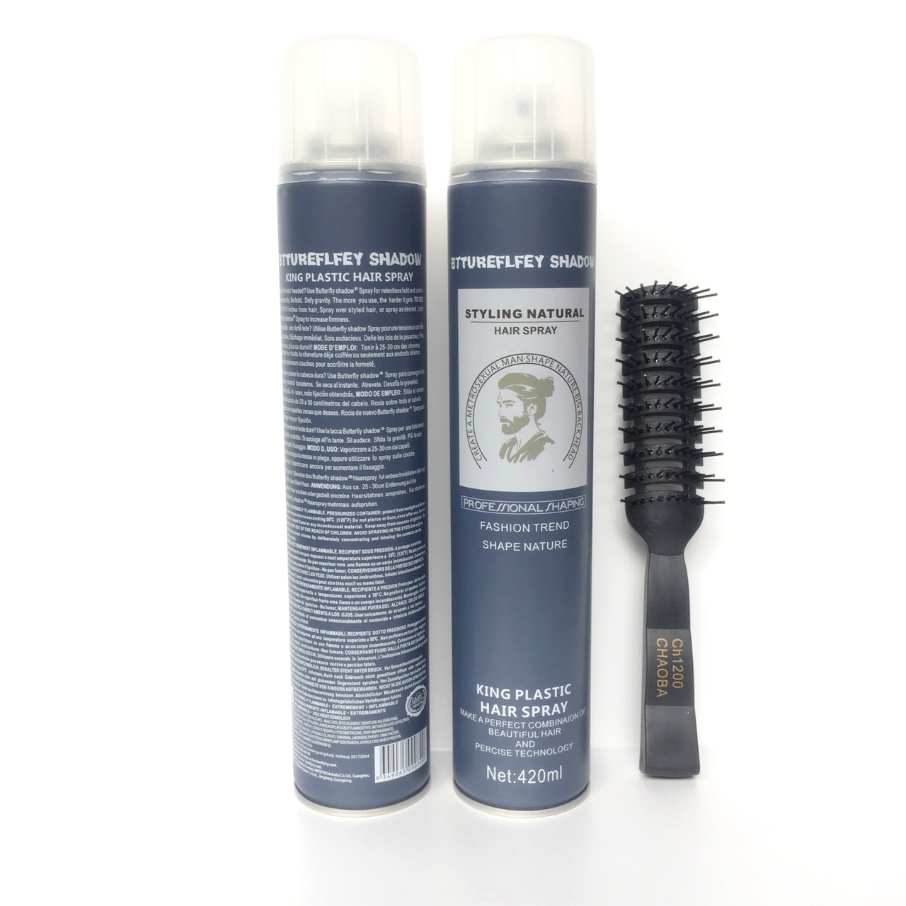 Gôm Xịt Tóc Butterfly Shadow black 420ml-úc
