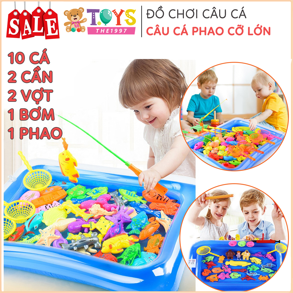 Đồ chơi câu cá, bộ đồ chơi câu cá cho bé kèm bể phao, chất liệu nhựa ABS an toàn cho bé