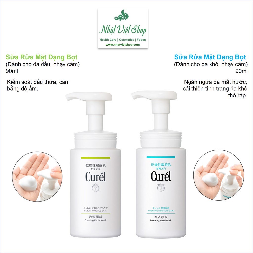 Sữa Rửa Mặt Curel Dạng Bọt Cấp Ẩm Chuyên Sâu - Intensive Moisture Care Foaming Wash 90ml