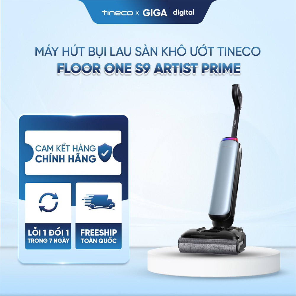 Máy hút bụi lau sàn khô ướt Tineco Floor One S9 Artist Prime - Lực hút 22000Pa - Cảm biến iLoop - Nằm phẳng 180° - BH 24 Tháng
