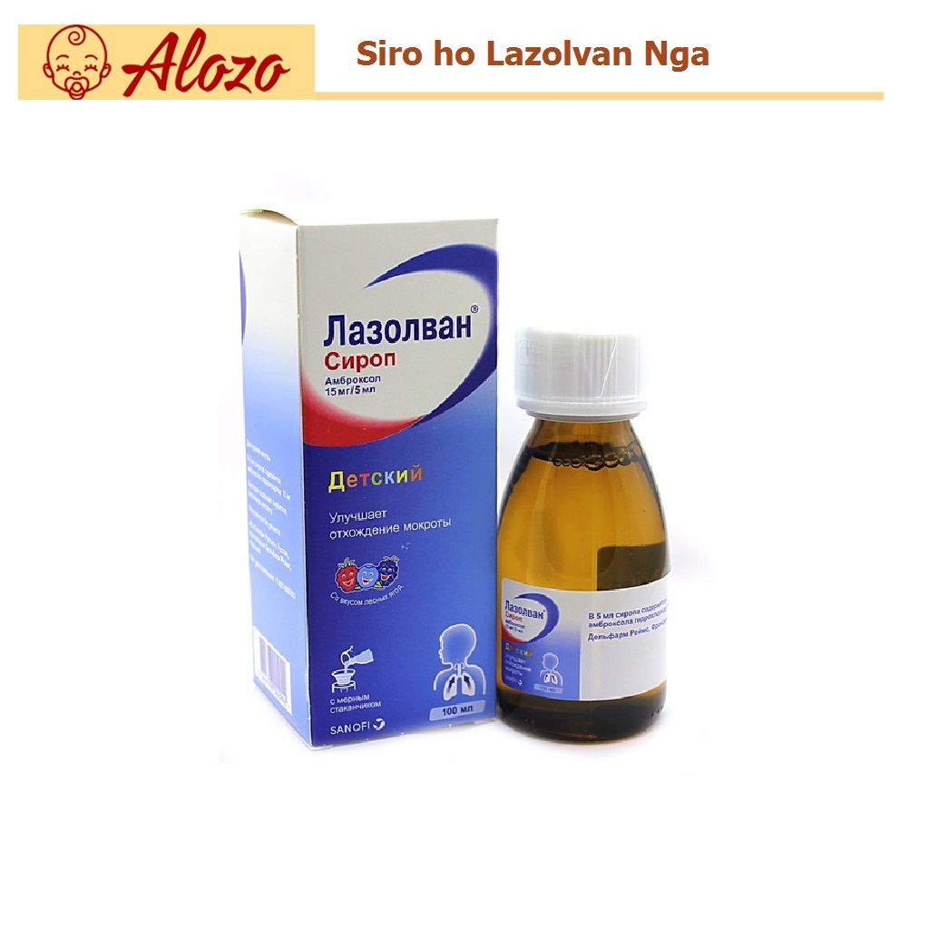 Siro ho và tiêu đờm Lazolvan 100ml của Nga