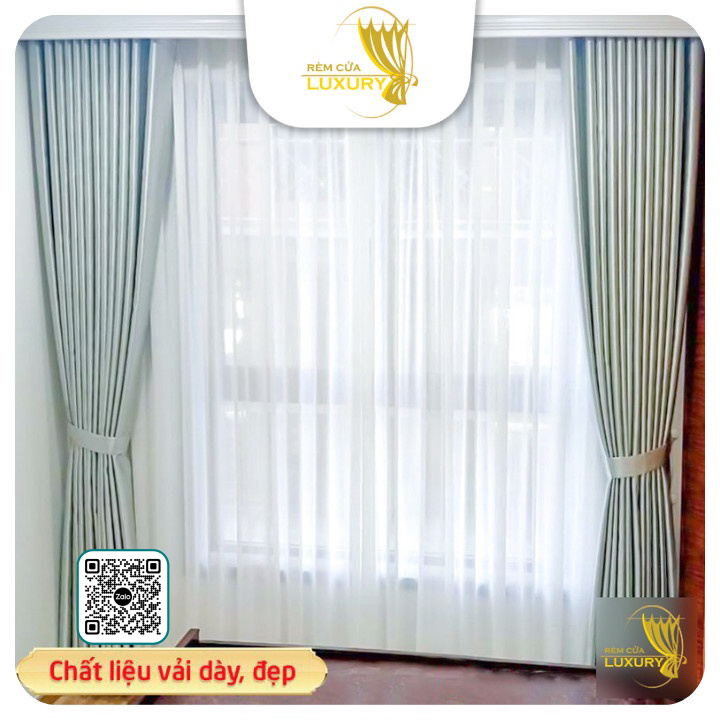 Rèm cửa, rèm cửa sổ màu xám trắng Luxury nhiều size phù hợp trang trí cửa sổ chính cao cấp chống nắng tốt Lux06