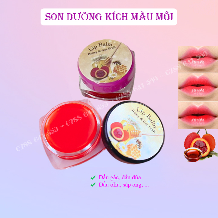 [GIÁ SỈ] Son Dưỡng Gấc Kích Màu Môi Sau Xăm - Dưỡng môi ẩm mịn, căng mướt - Chiết xuất từ thiên nhiên