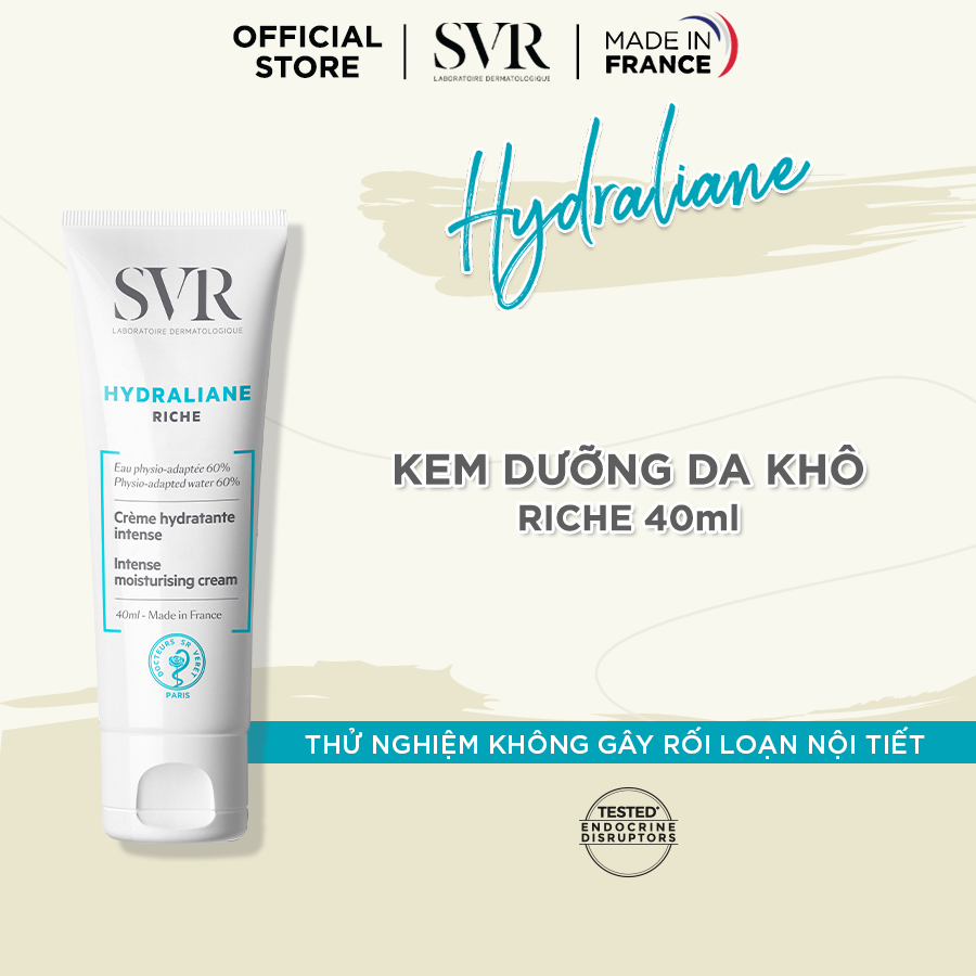 Kem dưỡng ẩm cho da khô đến rất khô, dành cho mặt và cổ SVR HYDRALIANE Riche 40ml