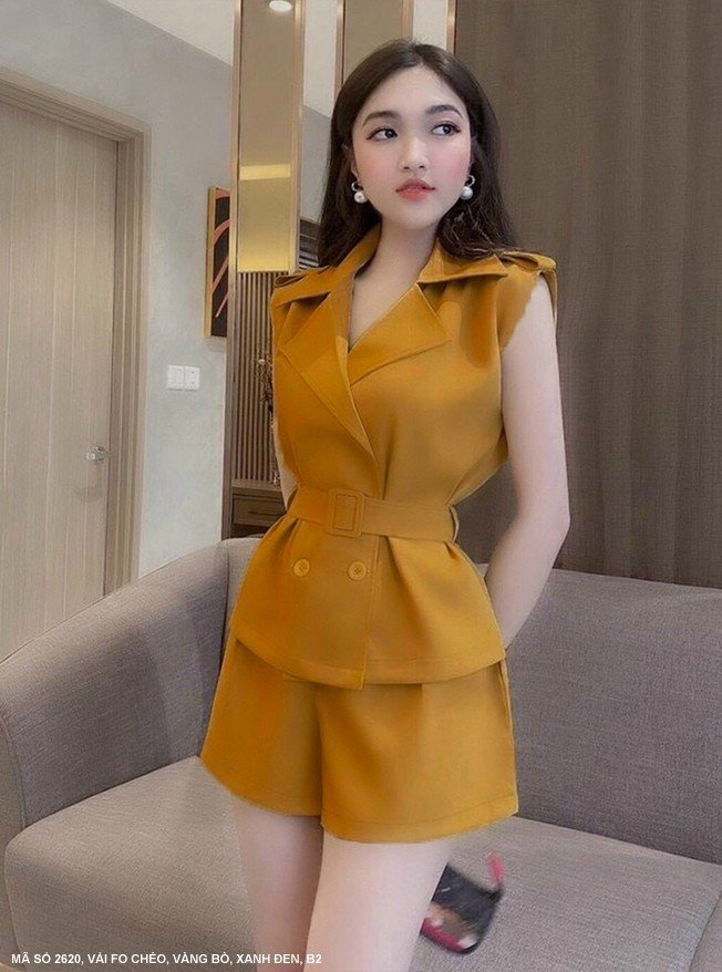 Bộ ngắn vest sang chảnh ms 2620
