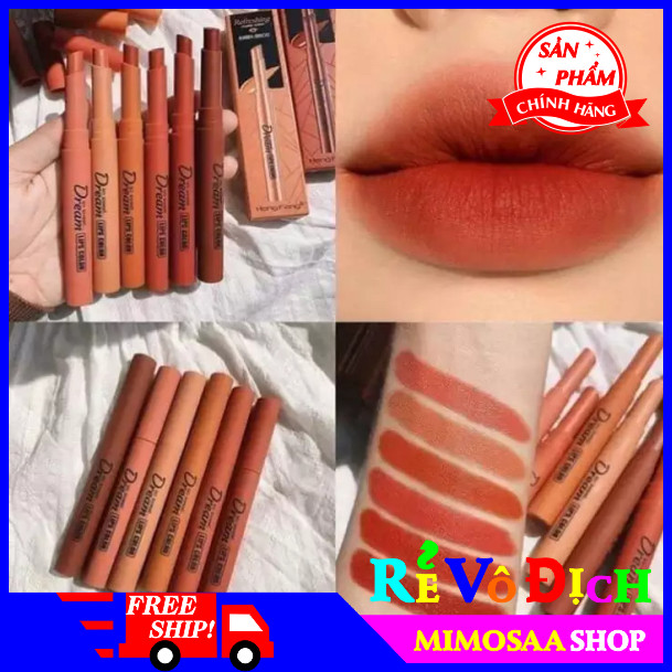 [HCM]Set Son Lì 6 Cây Nội Địa Trung - MIMOSAA - Set son Dream REFRESHING HENGFANG lên màu bền đẹp