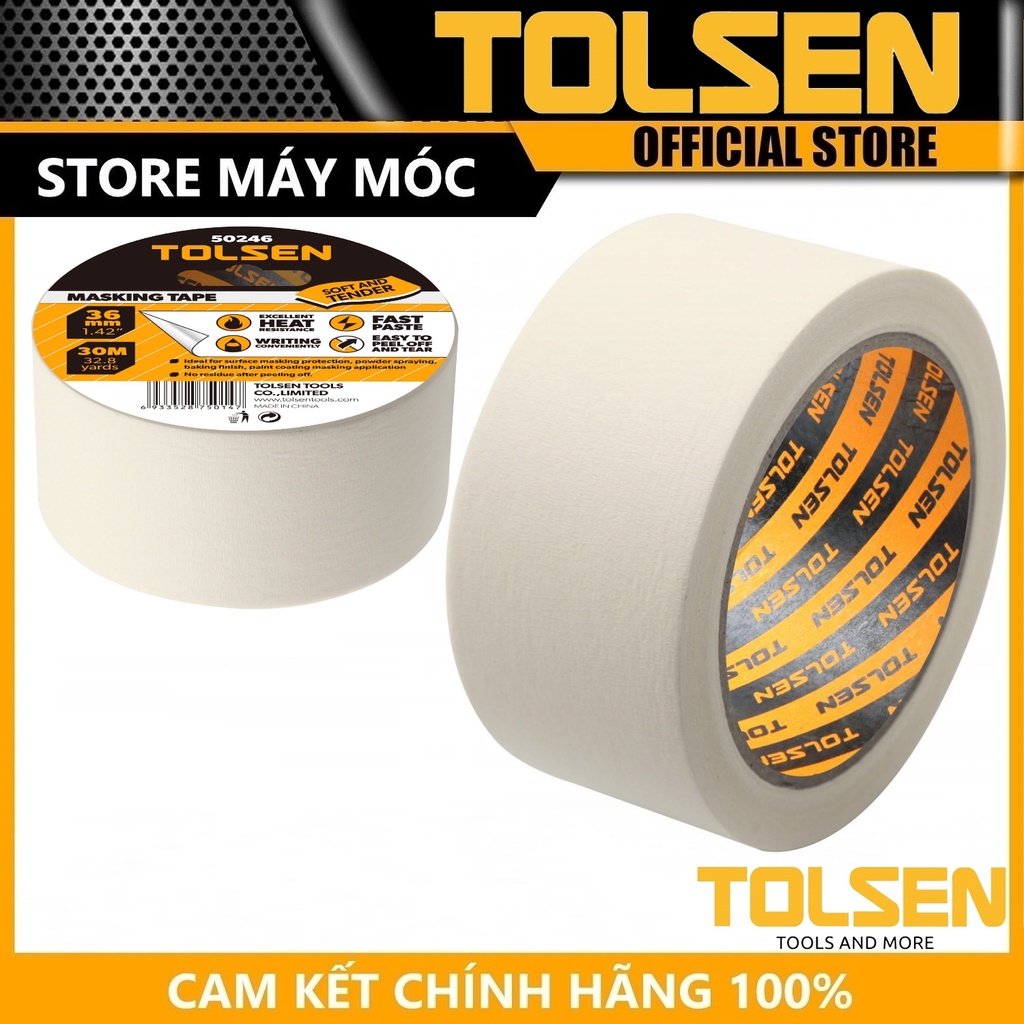 Băng keo giấy tolsen từ 18mm50m - hành chính hãng