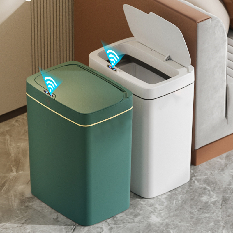 Thùng rác thông minh cảm ứng hoàn toàn tự động mở đóng nắp khi bỏ rác ngăn mùi có khoảng cách giỏ rác dây rút đóng gói