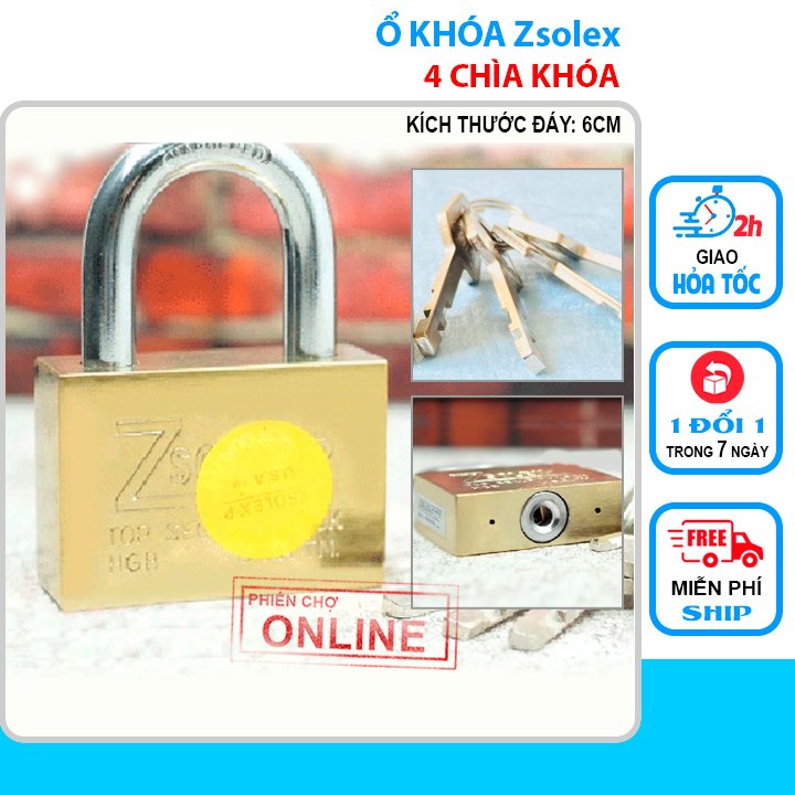 Ổ khóa treo chìa zsolex 60mm