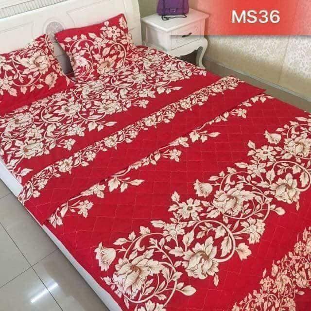 Set 3 món ga gối và 2 áo gối cotton poly