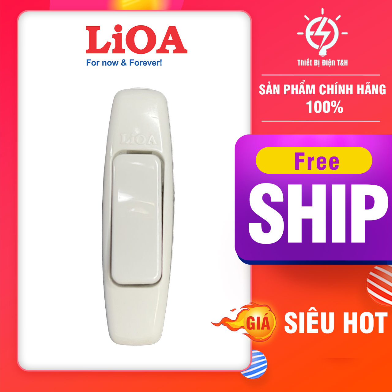 Công tắc quả nhót lioa, on off, bật tắt, công tắc điện, cqn10a