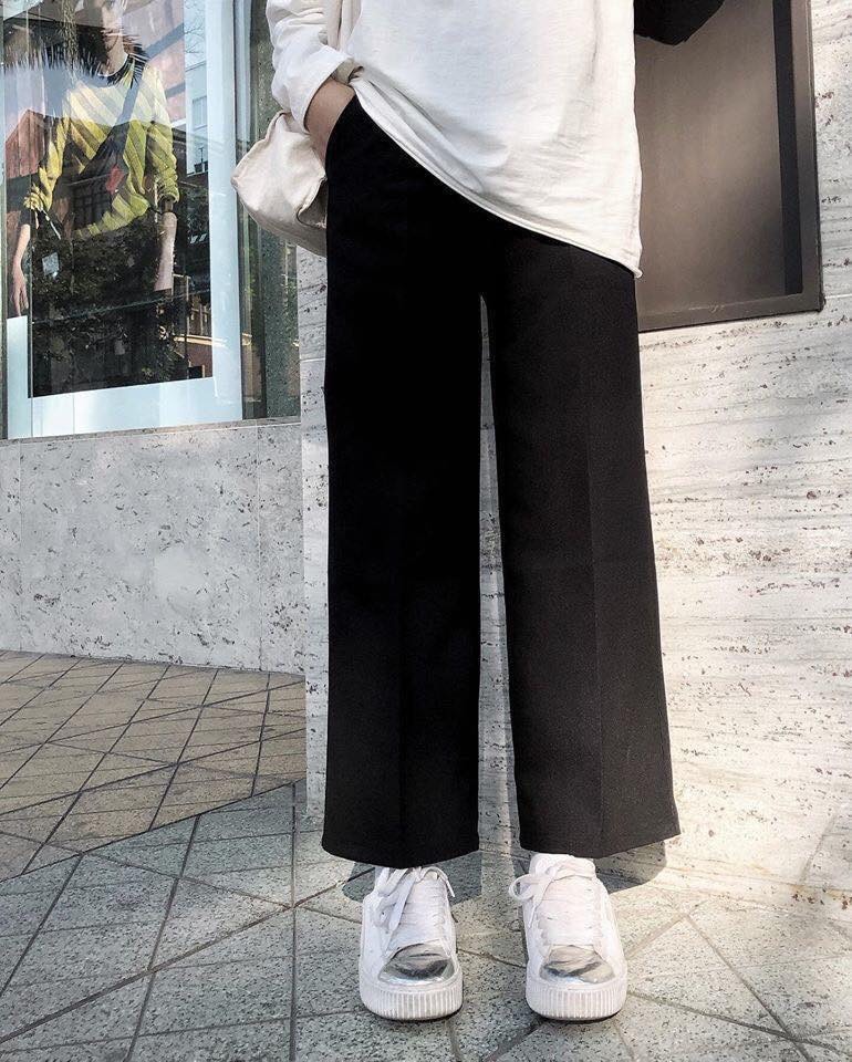 Quần suông ống rộng - Quần tây nữ ống rộng lưng cao dài full size SW013