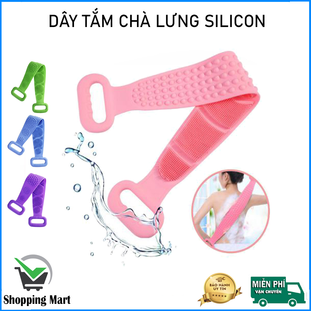 Dây đai chà lưng silicon - dây tắm chà lưng silicon 2 mặt - dây cọ lưng đầu siêu mềm min loại bỏ chất bẩn dây tắm chà lưng massage thư giãn dụng cụ nhà tắm đồ dùng cá nhân cọ lưng