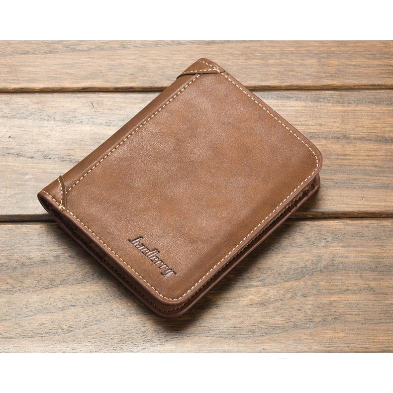 Bóp Da Nam Sang Trọng Thương Hiệu Baellery Mã D9150 - Ví Da Cao Phong Cách Cổ Điện – Bóp Ví Da Thiết Kế Thanh Lịch Đẳng Cấp - Nâu Dọc