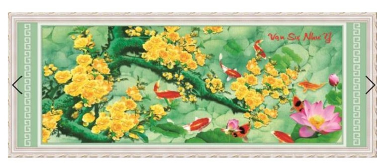 Tranh thêu chữ thập cá chép Vạn Sự Như Ý 3D Ailuo AL53590 Chưa thêu