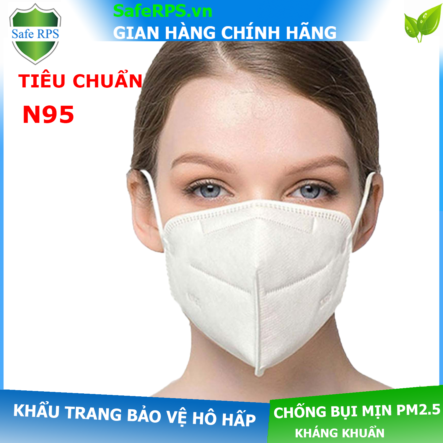 Khẩu Trang N95 Pro Mask, Màu Trắng, Mềm Mại, Kháng Khuẩn, Chống Bụi Siêu Mịn Pm2.5 ; Tặng Móc Treo Khóa Mica