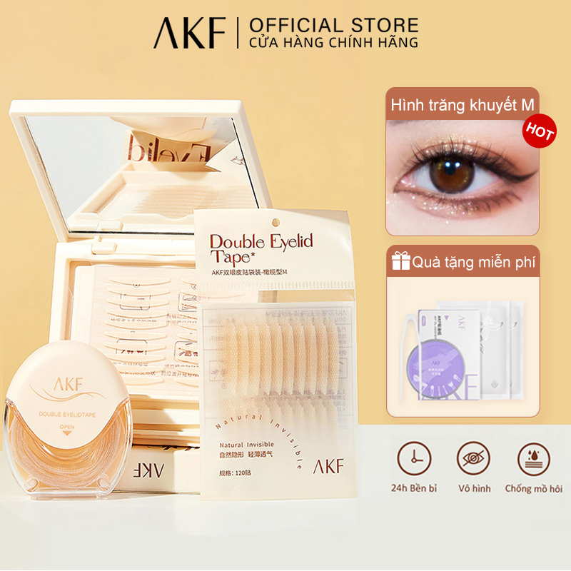 【AKF 120 Miếng Dán Hai Mí Ren Siêu Bền Siêu Dính Vô Hình Không Đánh Dấu,Miếng dán kích mí dạng lưới không cần keo