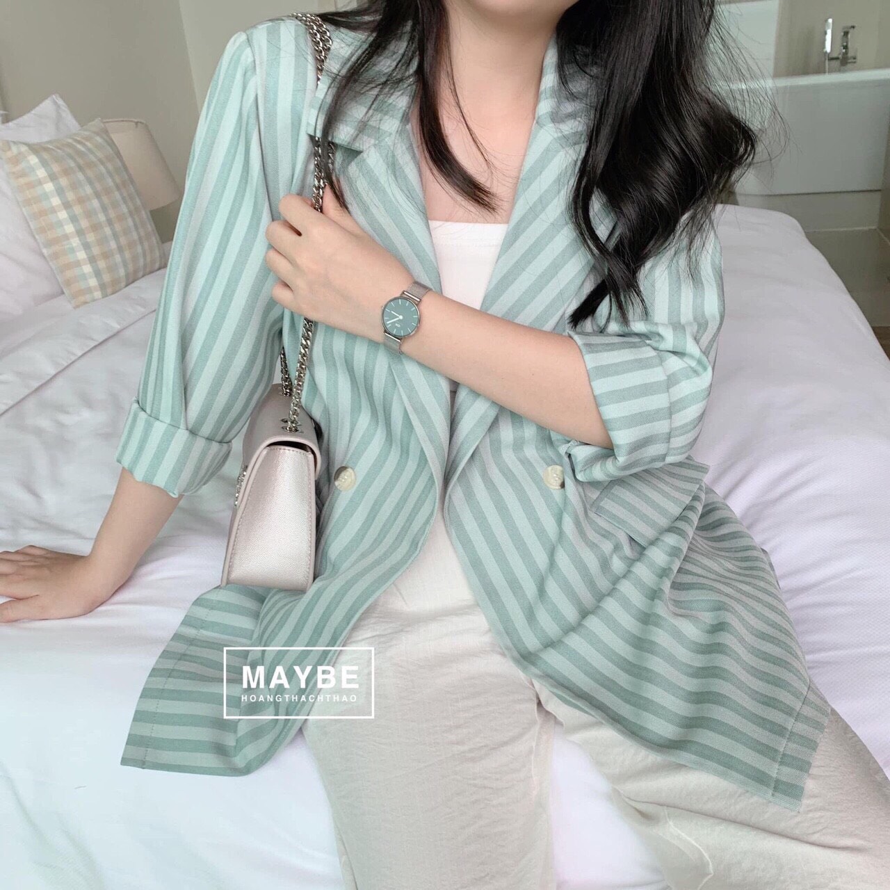 Vets blazer kẻ hot hit Hàn Quốc