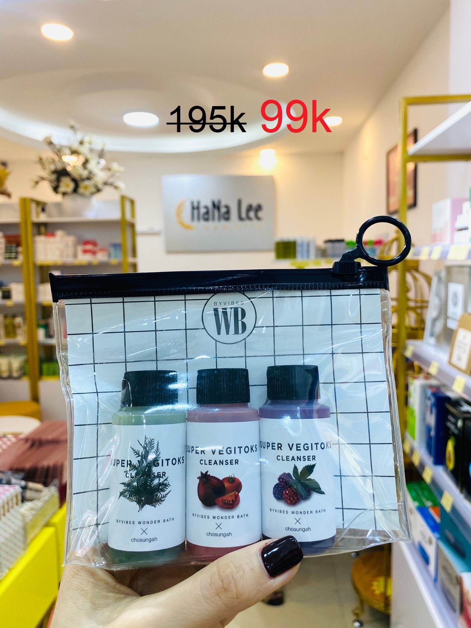 Bộ sữa rửa mặt rau củ quả thải độc mini byvibes wonder bath super vegitoks cleanser miniature 30ml