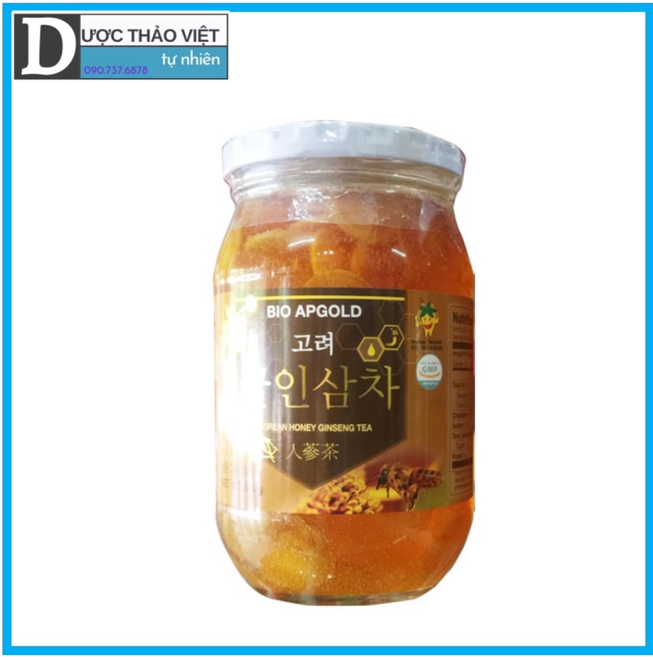 Nhân Sâm tươi 6 năm tuổi ngâm mật ong Hàn Quốc (580g/Lọ).