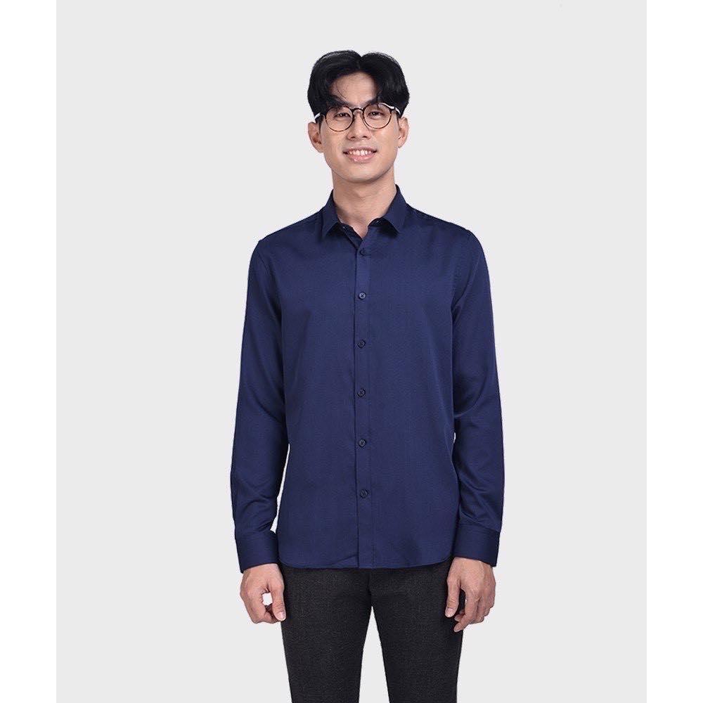 ROUTINE Áo Sơ Mi Nam Tay Dài Đen Nẹp Rời Bamboo Cotton - SM10121754