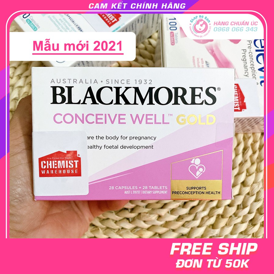 Viên uống tăng khả năng thụ thai Blackmores Conceive Well Gold - Úc(Mẫu mới 6/2022)