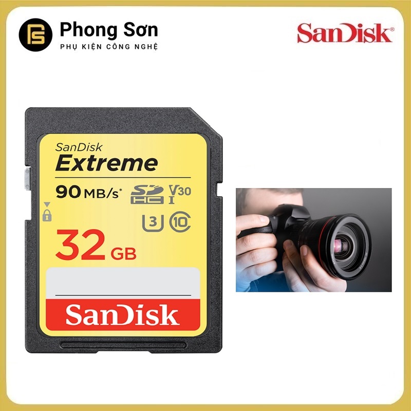 Thẻ nhớ sdhc 32gb extreme 600x 90mb/s uhs-1 sandisk