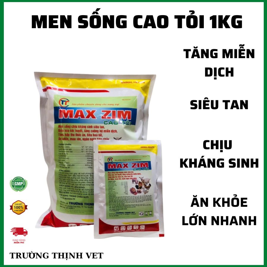  Men cao tỏi 1kg có 10 gói 100g cho heo gà chim trâu bò dê,... 