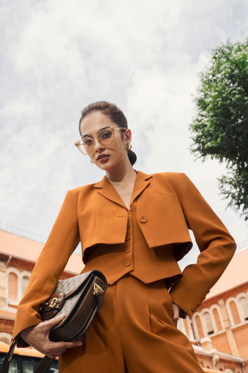 Jm dress desgin - áo blazer croptop tay dài cổ v 5b14.2208pl