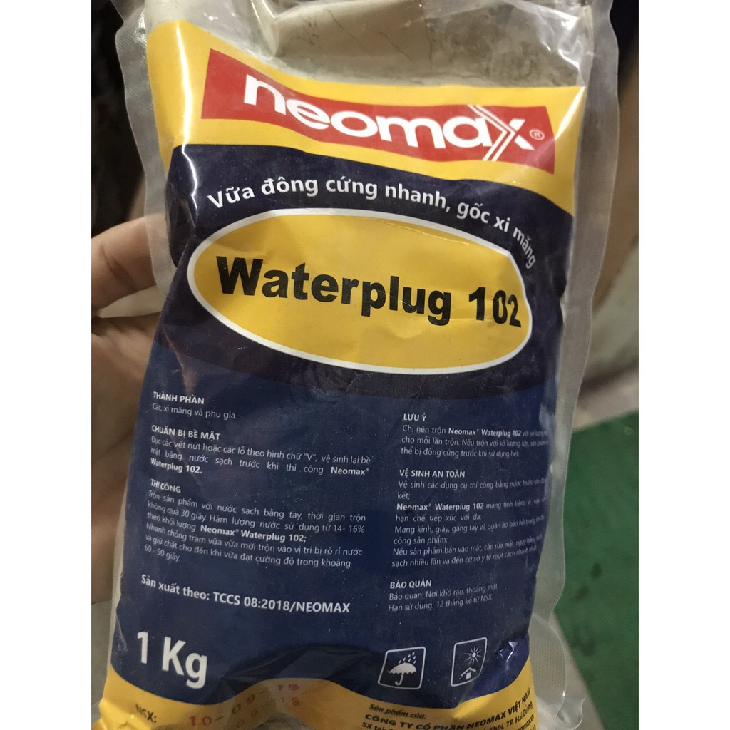 Neomax waterplug 102 - túi 1kg - vữa đông cứng nhanh