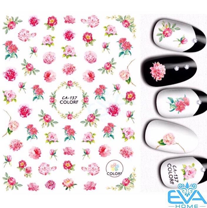 Miếng Dán Móng Tay 3D Nail Sticker Tráng Trí Hoạ Tiết Bông Hoa CA137