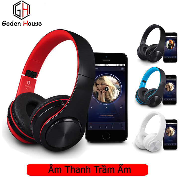 Headphone bluetooth không dây chụp tai on ear 2 trong 1 chống ồn âm,âm thanh trầm ấm,bass căng hình dáng thời trang hiện đại