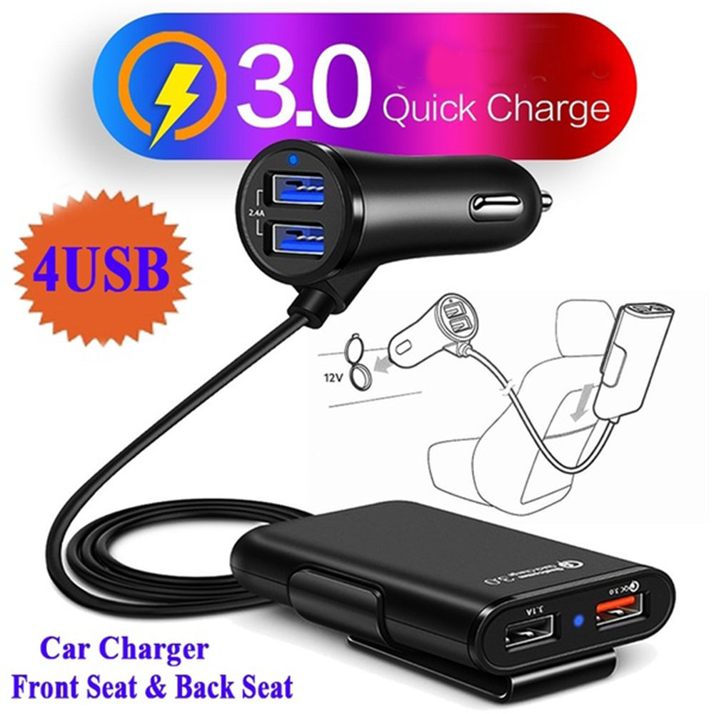Tẩu sạc ô tô Củ sạc nhanh QC3.0 dành cho ô tô 4 cổng sạc, tẩu sạc ô tô sạc nhanh QC3.0 Tẩu sạc oto,tau sac xe,Tẩu Sạc USB, Cốc sạc,dock sạc, tẩu sạc ô tô, củ sạc đa năng cho xe hơi, xe ôtô 4 cổng USB bộ chia tẩu sạc ô tô củ sạc ô tô