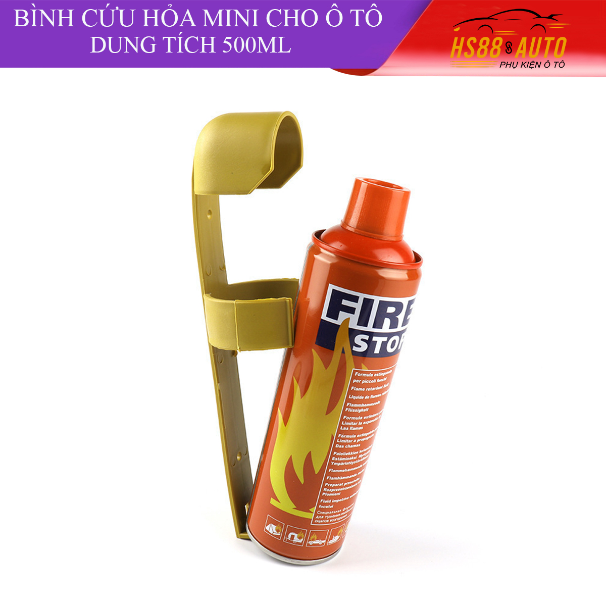 Bình cứu hỏa,bình chữa cháy mini cho ô tô xe hơi dung tích 500ml