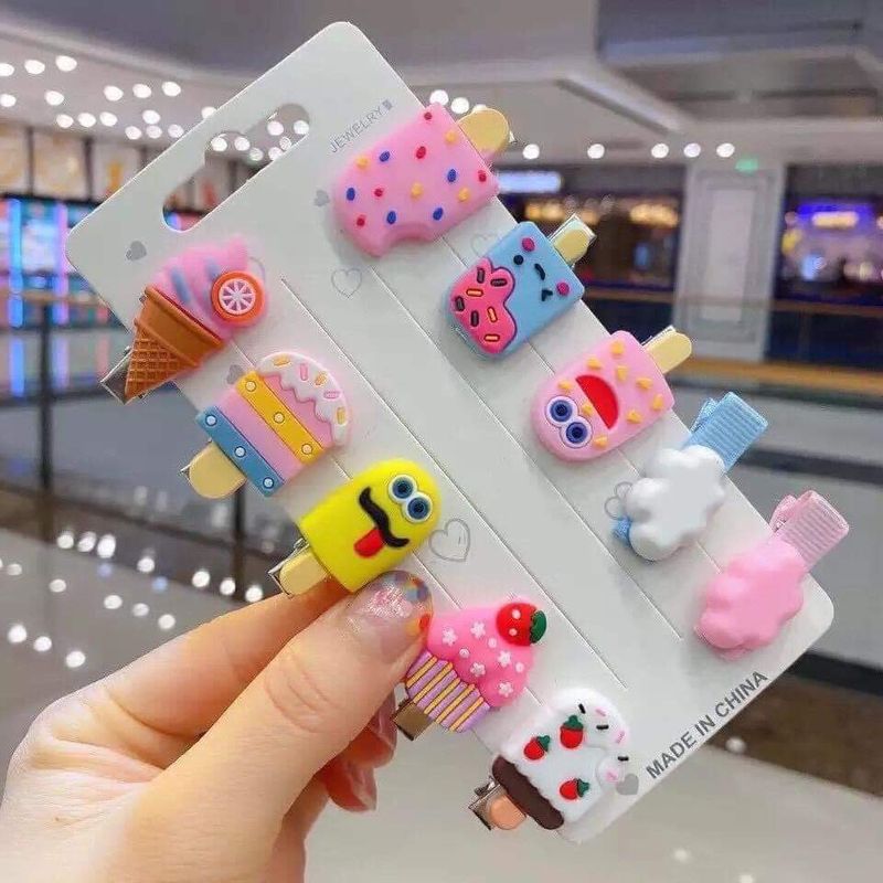 Combo 10 kẹp tóc trái cây dễ thương, siêu xinh dành cho bé gái