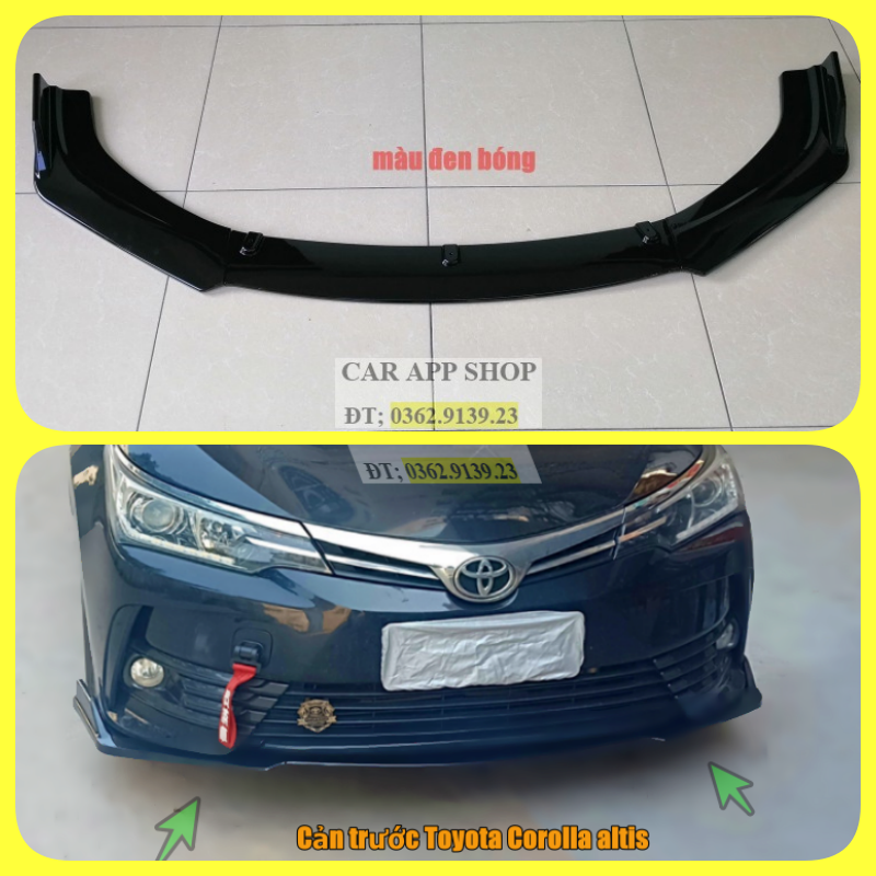 Ốp cản trước lip trước toyota corolla altis lắp đời 2014 - 2018