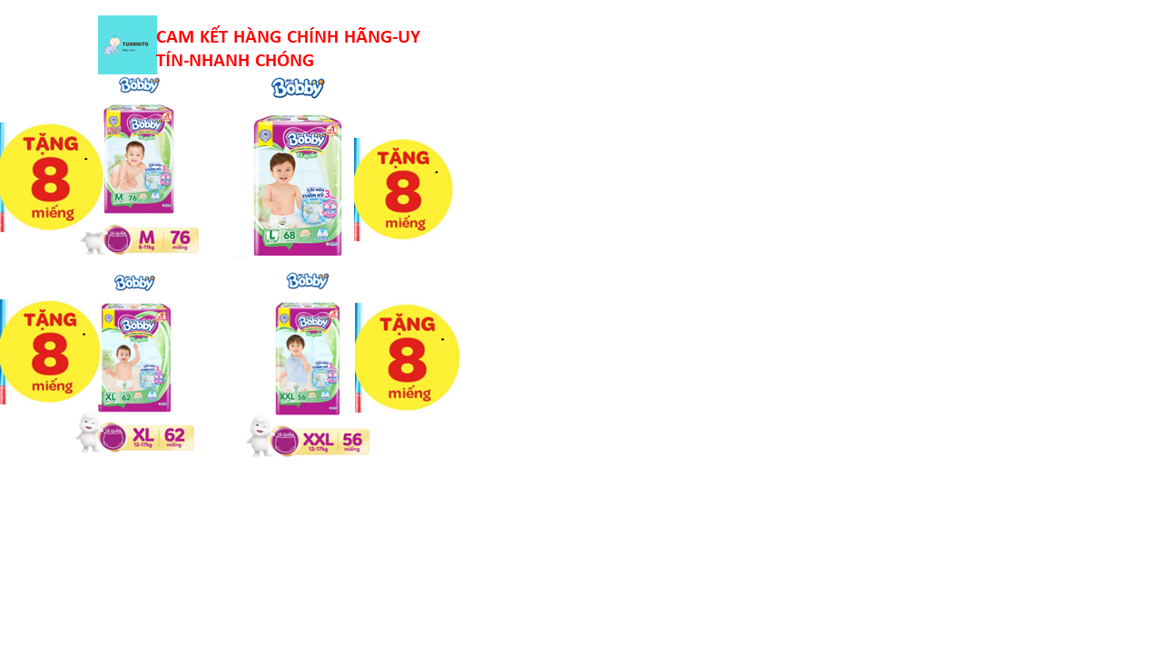 Tã quần bobby lõi nén siêu mỏng m76-l68-xl62-xxl56
