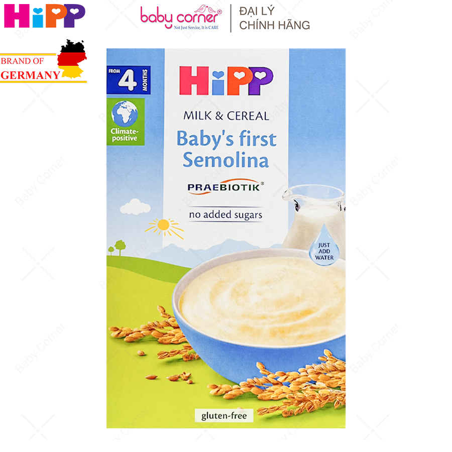 [HSD: 31/05/2025] Bột Ăn Dặm Khởi Đầu HIPP Baby's First SEMOLINA (Bổ sung Praebiotik) Cho Bé Từ 4 Tháng Tuổi - 250g