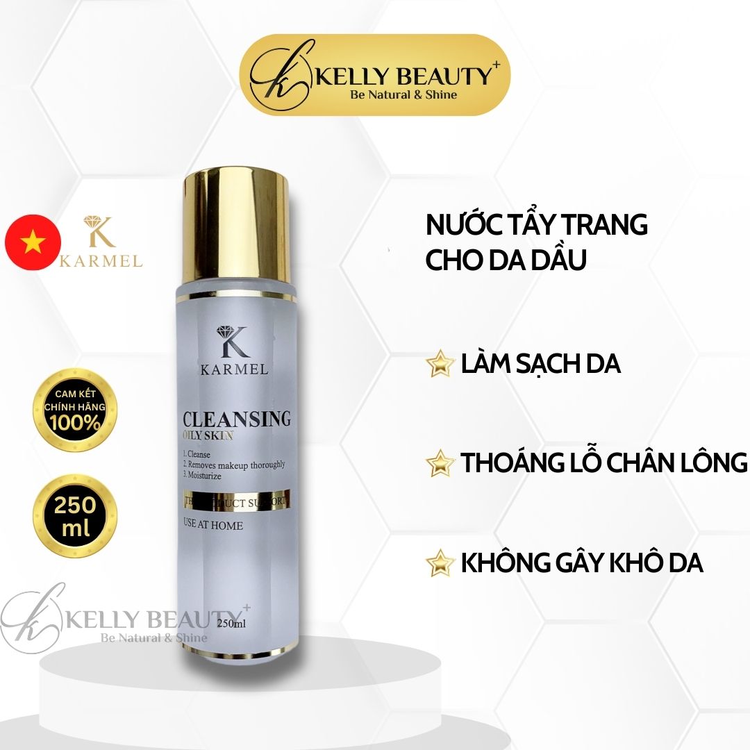 Nước Tẩy Trang Da Dầu Karmel Cleansing Oily Skin – Giúp Loại Bỏ Lớp Makeup và Kem Chống Nắng | Kelly Beauty