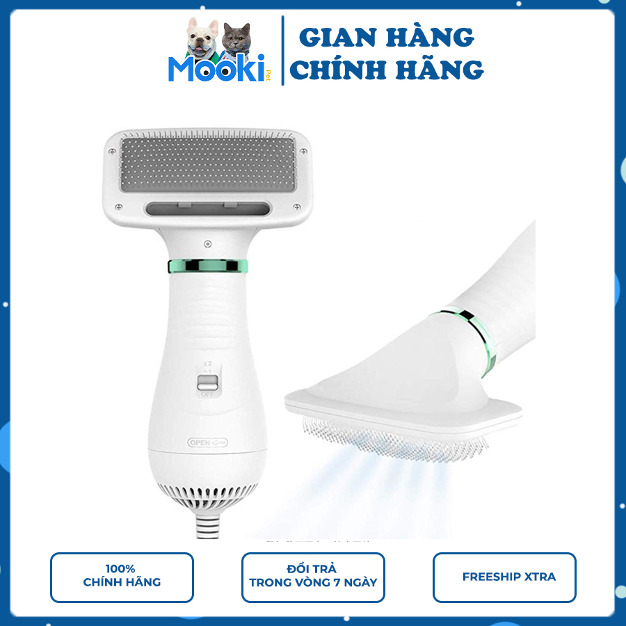 Lược chải lông chó, máy sấy kiêm lược chải lông cho thú cưng 2 trong 1 mooki pet