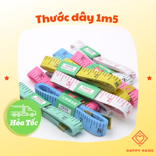 Thước dây cuộn nhiều màu dài 1.5m đo chiều cao, vòng eo | Happy Home