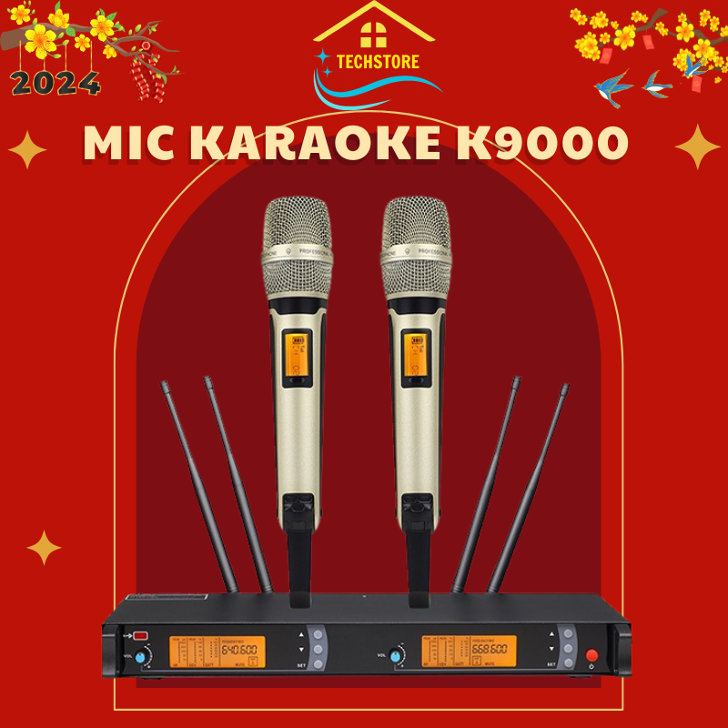 Bộ Micro Không Dây Kèm Đầu Thu Cao Cấp KAW-K9000 - Công Nghệ Âm Thanh Chân Thực, Màn Hình LED, Chống Trượt - Bảo hành chính hãng tại TECHSTORE