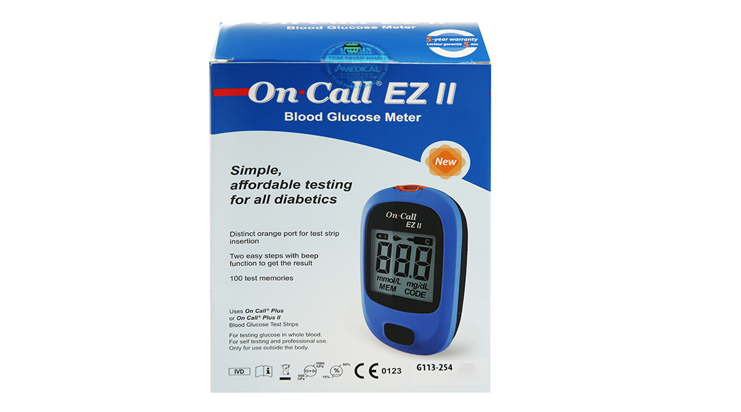 Máy đo đường huyết ACon On Call EZ II tặng kèm 25 que thử