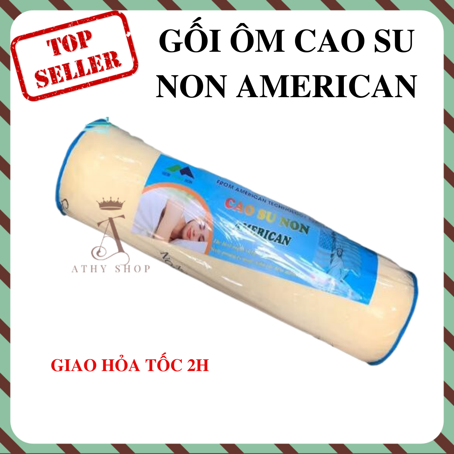 Gối ôm cao su non cao cấp american công nghệ mỹ 90cm athy shop