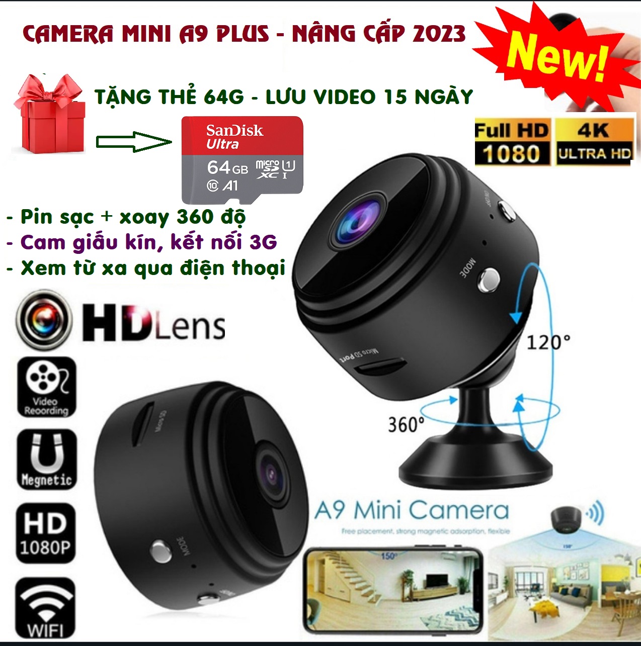 Camera mini wifi a9s hd 1080p camera mini a9 camera giám sát wifi an ninh camera nhà p2p camera wifi tầm nhìn ban đêm camera không dây theo dõi từ xa ứng dụng điện thoại