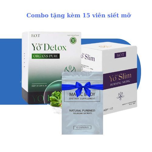 Giảm Cân Yo Slim Kèm Yo Detox B.O.T Bộ đôi giảm cân hiệu quả Yoslim YoDetox Giảm 3-5kg sau 15 ngày
